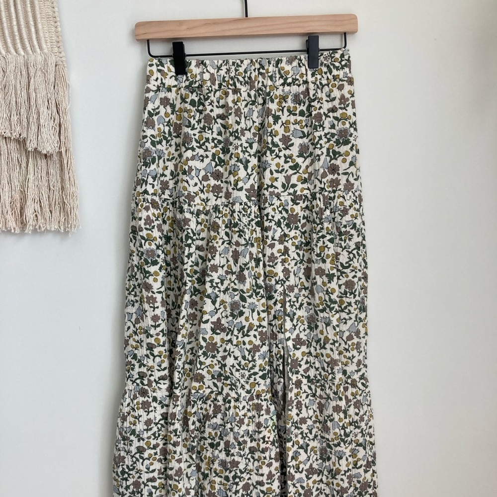 Rylee + Cru Cotton Tiered Floral Skirt, Size Small